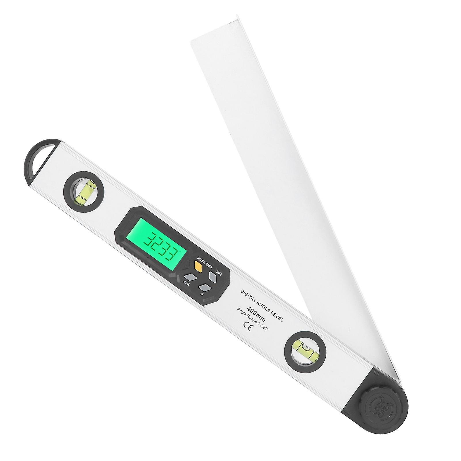 Digital Angle Level Protractor 0-225° Aluminum Alloy Silver LCD