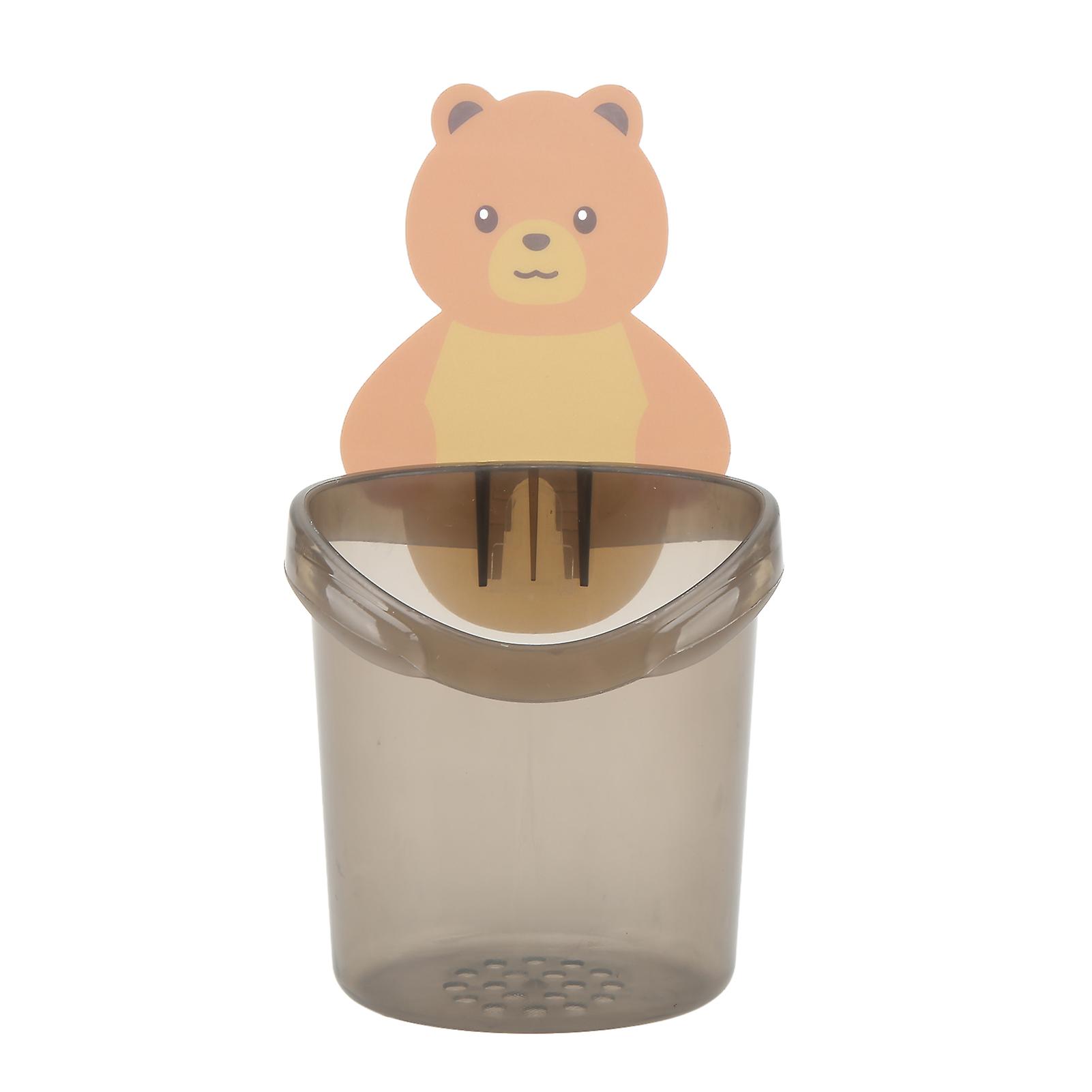 Wall Mounted Bathroom Toothbrush Holder Toothpaste Storage Box Home Storage RackGray