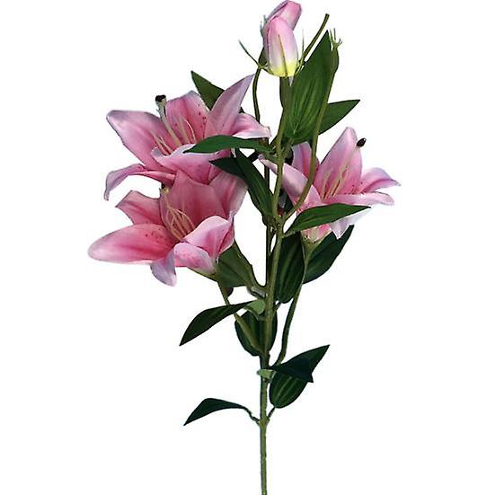 6 Heads/Branch Artificial Flower Branch Realistic Unfading Safe Widely-used Simulated Lily Real Touch Silk Flower for Home Decor