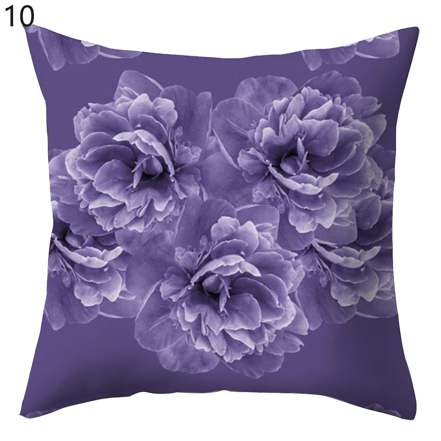 Roadoor Cushion Cover Soft Texture Invisible Zipper Polyester Heart Shaped Printed Pillowcase Furnit