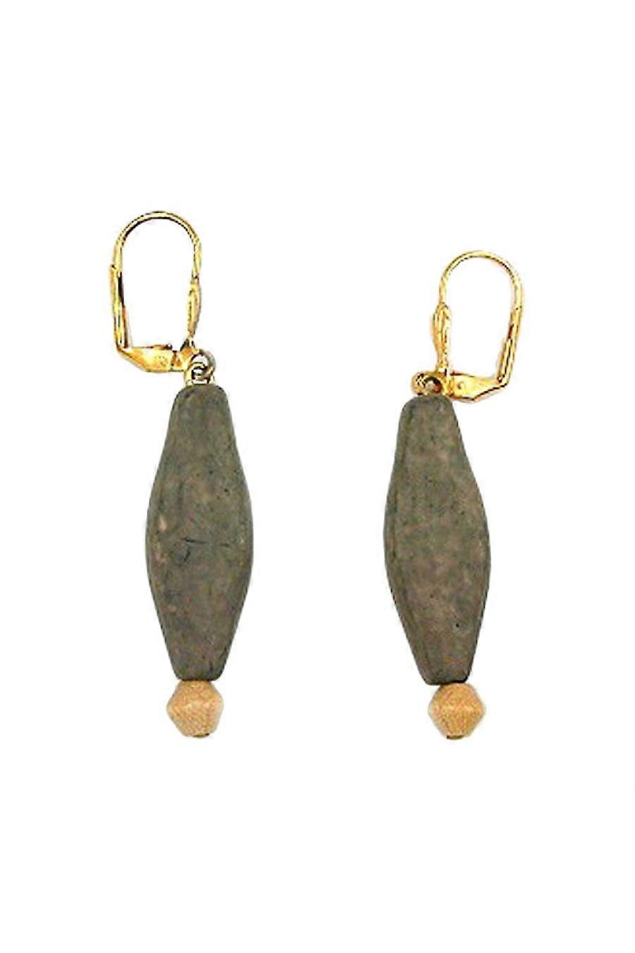 Leverback Earrings Grey Black - Gl02111