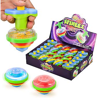 Veeki Light Up Spinning Tops voor kinderen, Set van 12, UFO Spinner speelgoed met knipperende LED-lampjes, leuke verjaardagsfeestje gunsten, Goodie Bag Fillers voor jongens en
