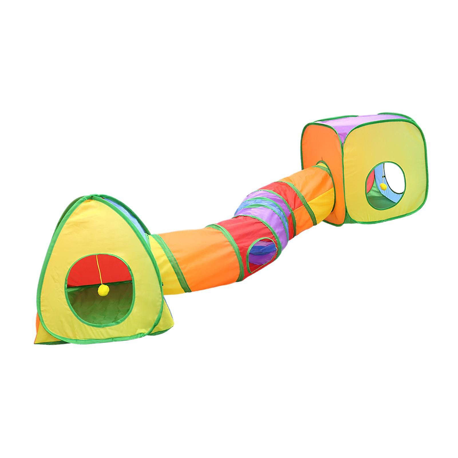 Cat Tunnel for Indoor Cats Rainbow Cat Playing Toy for Indoor Hiding Exercising colorful