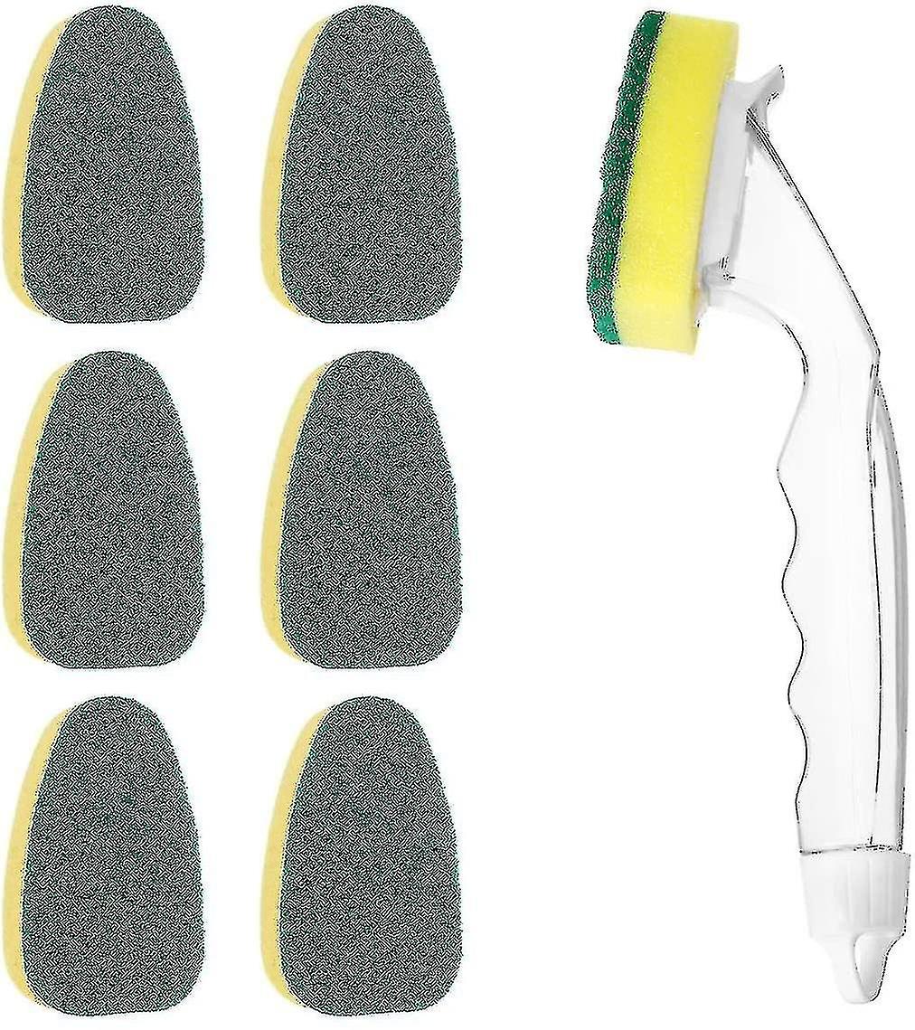 Dish Wand,dish Sponge With Handle, Replaceable Cleaning Brush