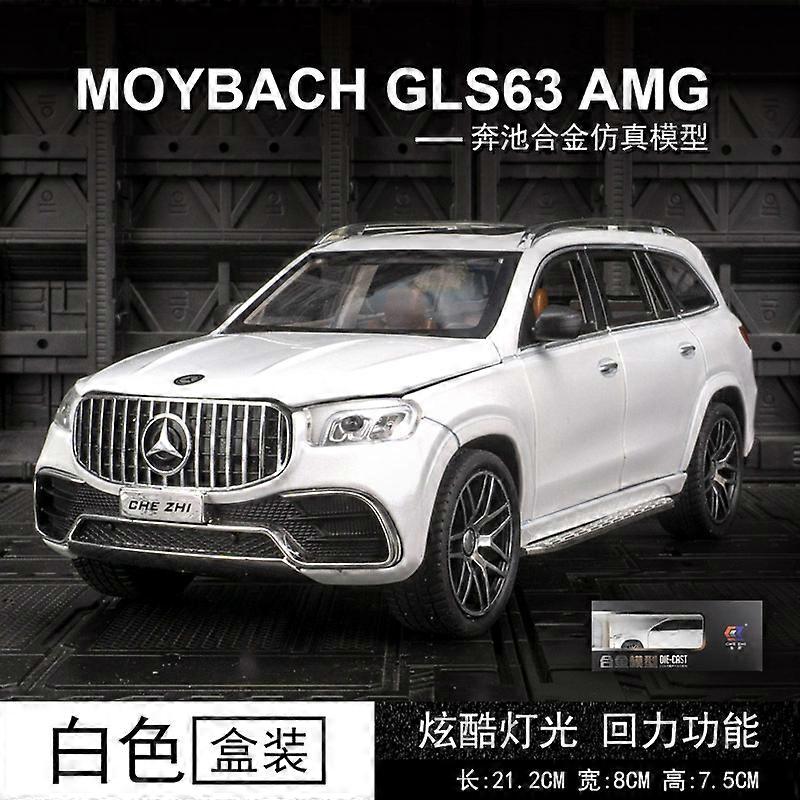 Diecast 1:24 Alloy Model Car Simulation Mercedes- GLS63 AMG Miniature Metal Vehicle Luxury SUV for Children Toys for Boys
