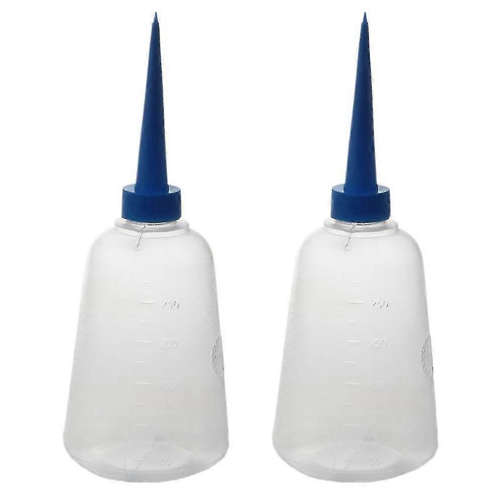 2x 250ml Clear White Blue Plastic Liquid Glue Applicator Bottle