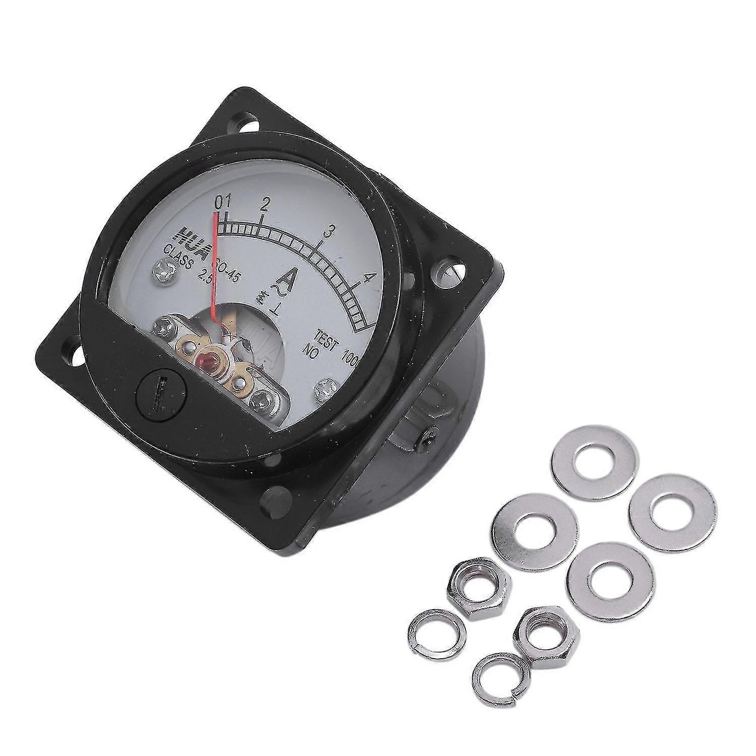 Class 2.5 Accuracy AC 0-5A Analog Panel Round Meter Ammeter Meter Black