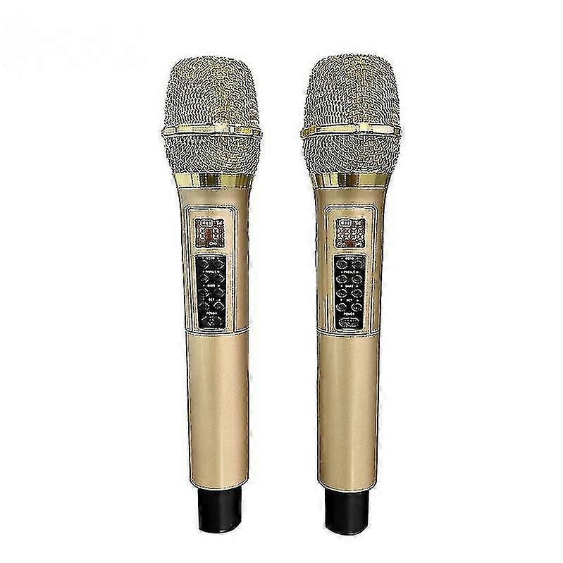 Uhf Dual Wireless Microphone With Echo Bass And Display Uhf Dual Microphone