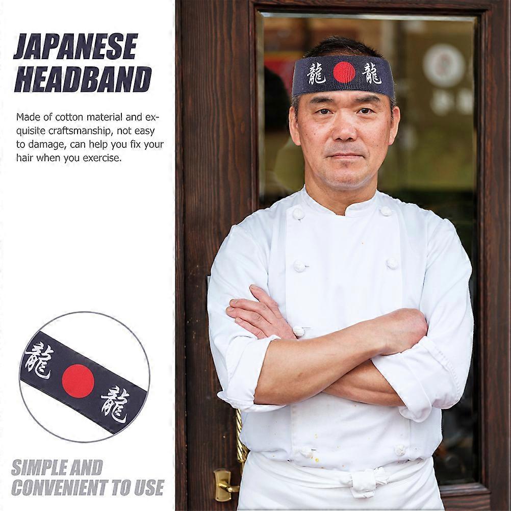 BESPORTBLE Bandeau Décoratif Japonais 2 Pièces - Bandeau Samouraï, Sport, Yoga Et Sushi