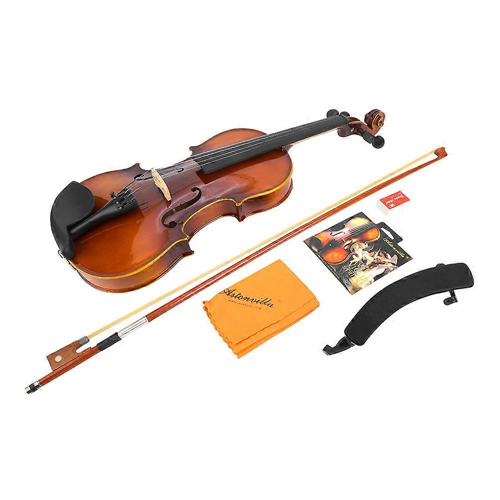Retro Maple Wood Violin with String Rosin Box Musical Instrument Accessories(4/4)