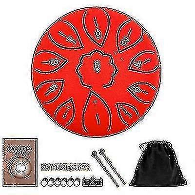 Tambor etéreo de 6 polegadas de 11 tons, tambor de língua de aço vermelho