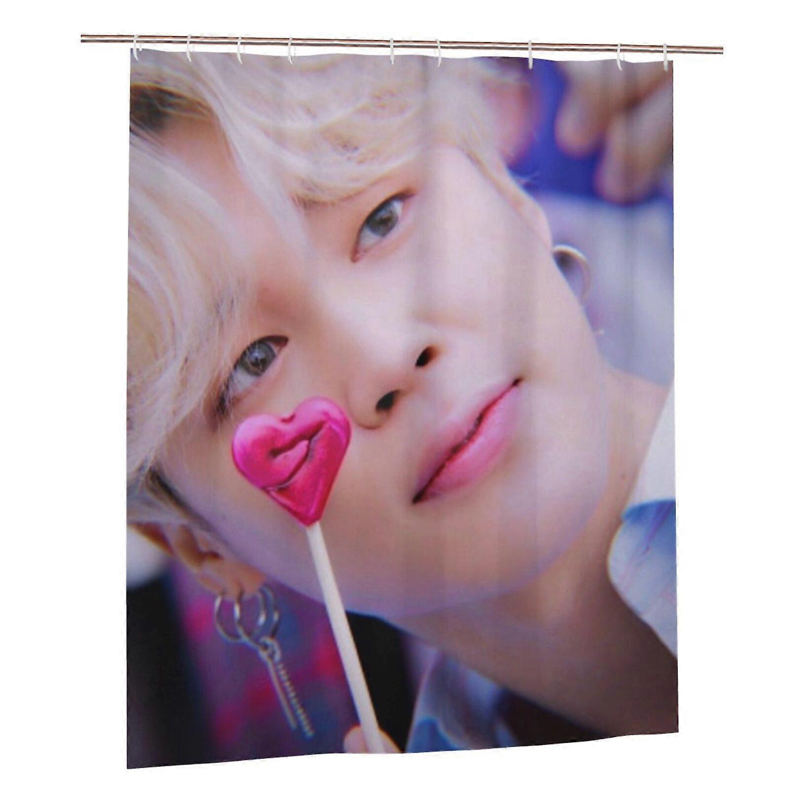 BTS Jimin (144) Shower Curtain Set Bathroom Fabric Curtain Waterproof Shower Curtain-ML1125