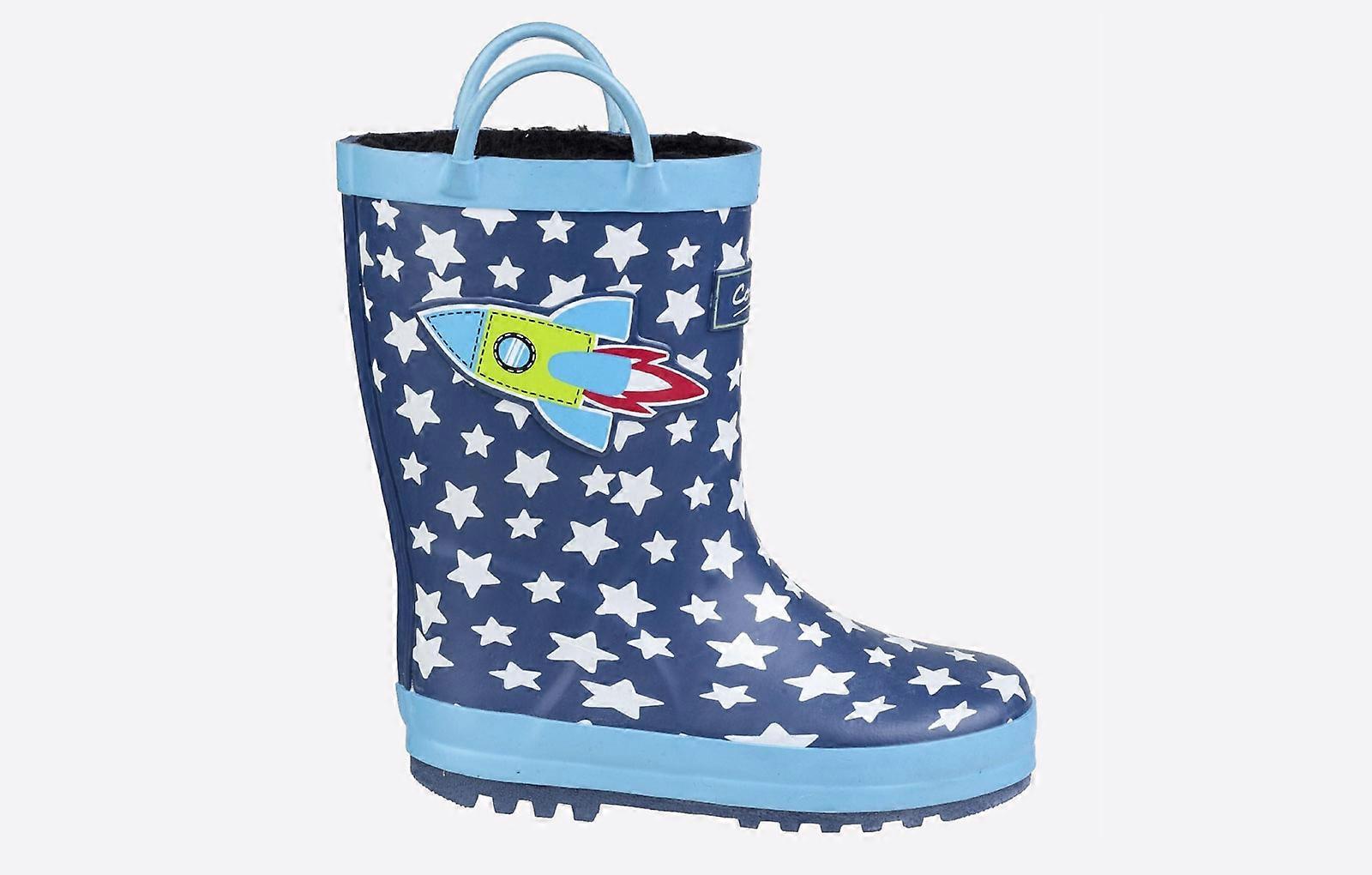 Cotswold Sprinkle Wellingtons Junior Dark Blue White