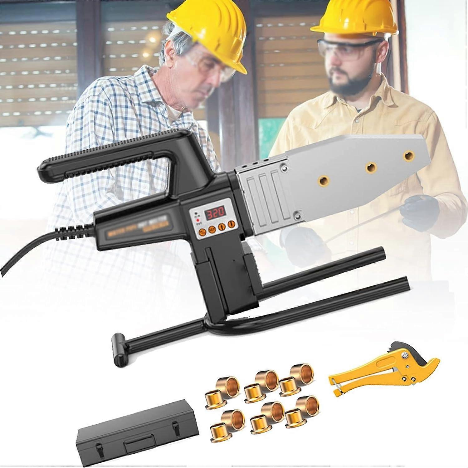 Plastic Pipe Welding Machine PPR Pipe Fusion Welder Handheld Socket Fusion Welder Digital Display Hot-melt Plastic Welding Machine for PPR, PE, PP