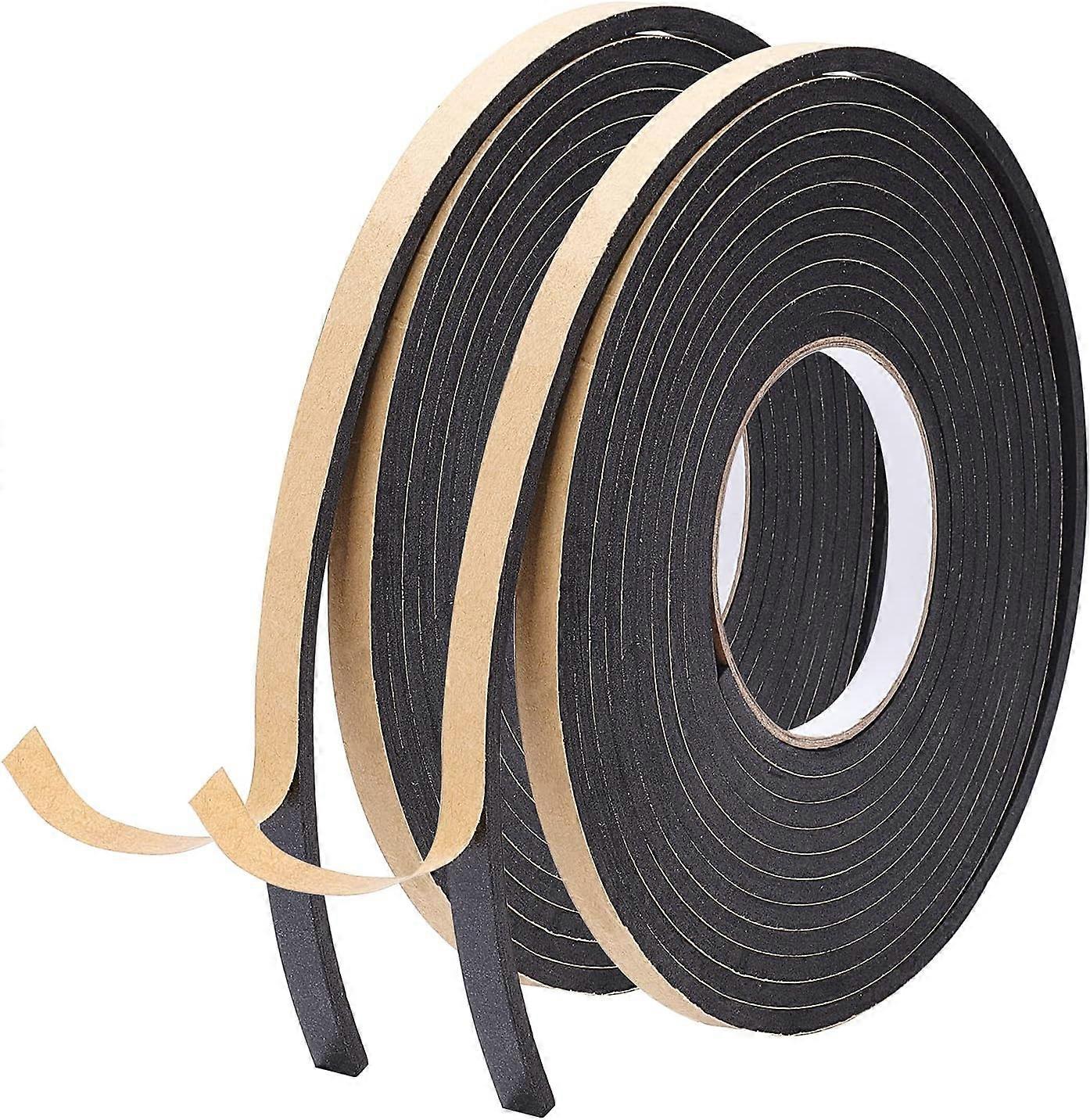 2Rolls Total 32.8 Feet Thick High Density Window Foam Strip 0.39Inch Width Single-Sided Adhesive EVA Seal Foam Strip Soundproofing Sealing Tape