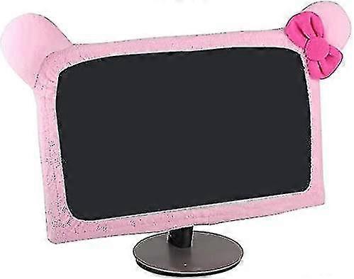 14"-19" Cute Dustproof Computer Monitor Cover With Cat Ear,pink