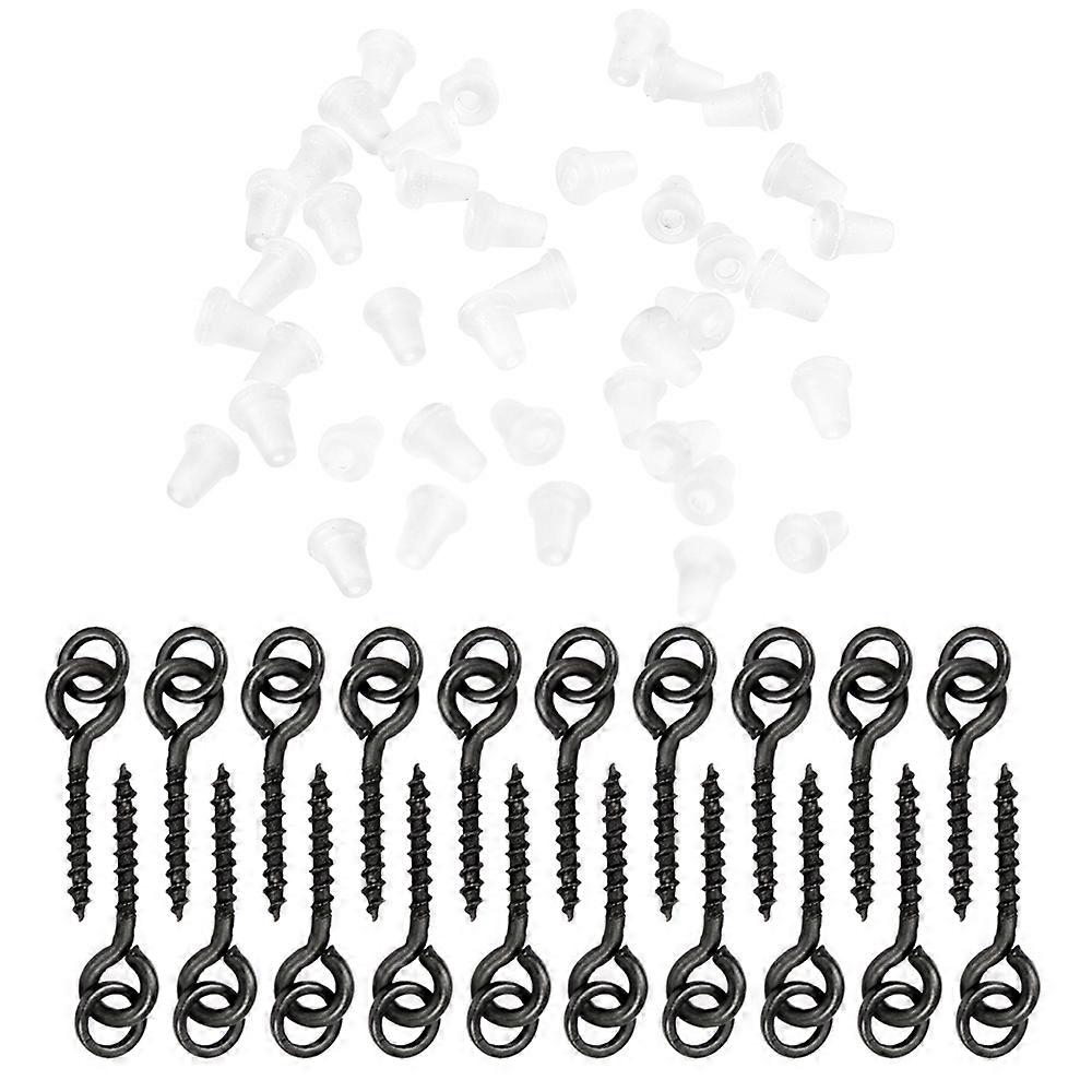 20pcs Threaded Boilie Bait Screws 40pcs Fishing Hook Stop Hook Boilies Stopper Fishing Hook Block Beads Carp Fishing Terminal Tackle