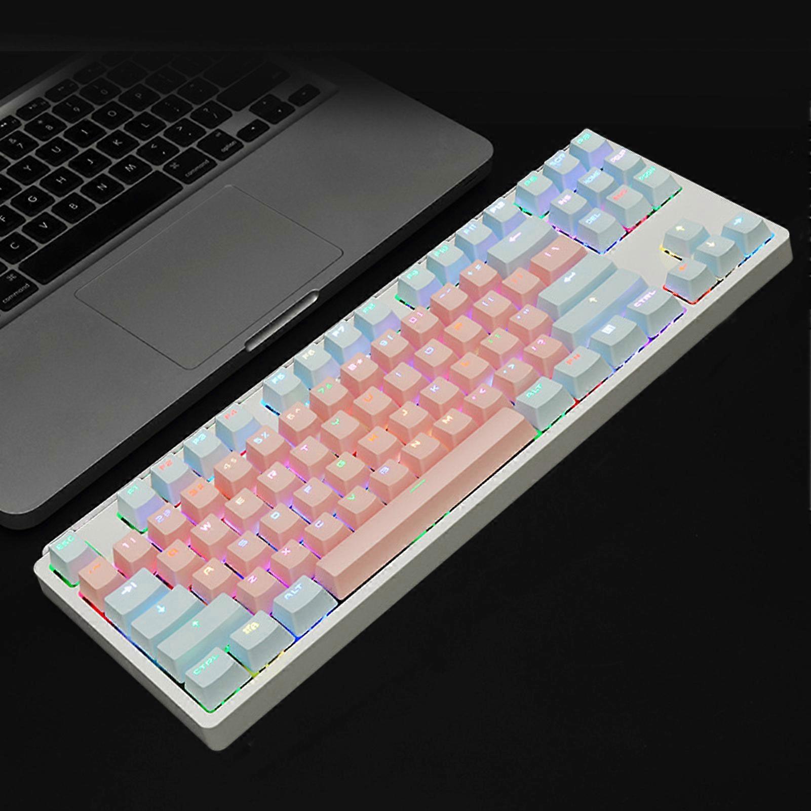 87-Key Contrast Color Backlight PBT Mechanical Keyboard Replacement Keycaps for PC Computer