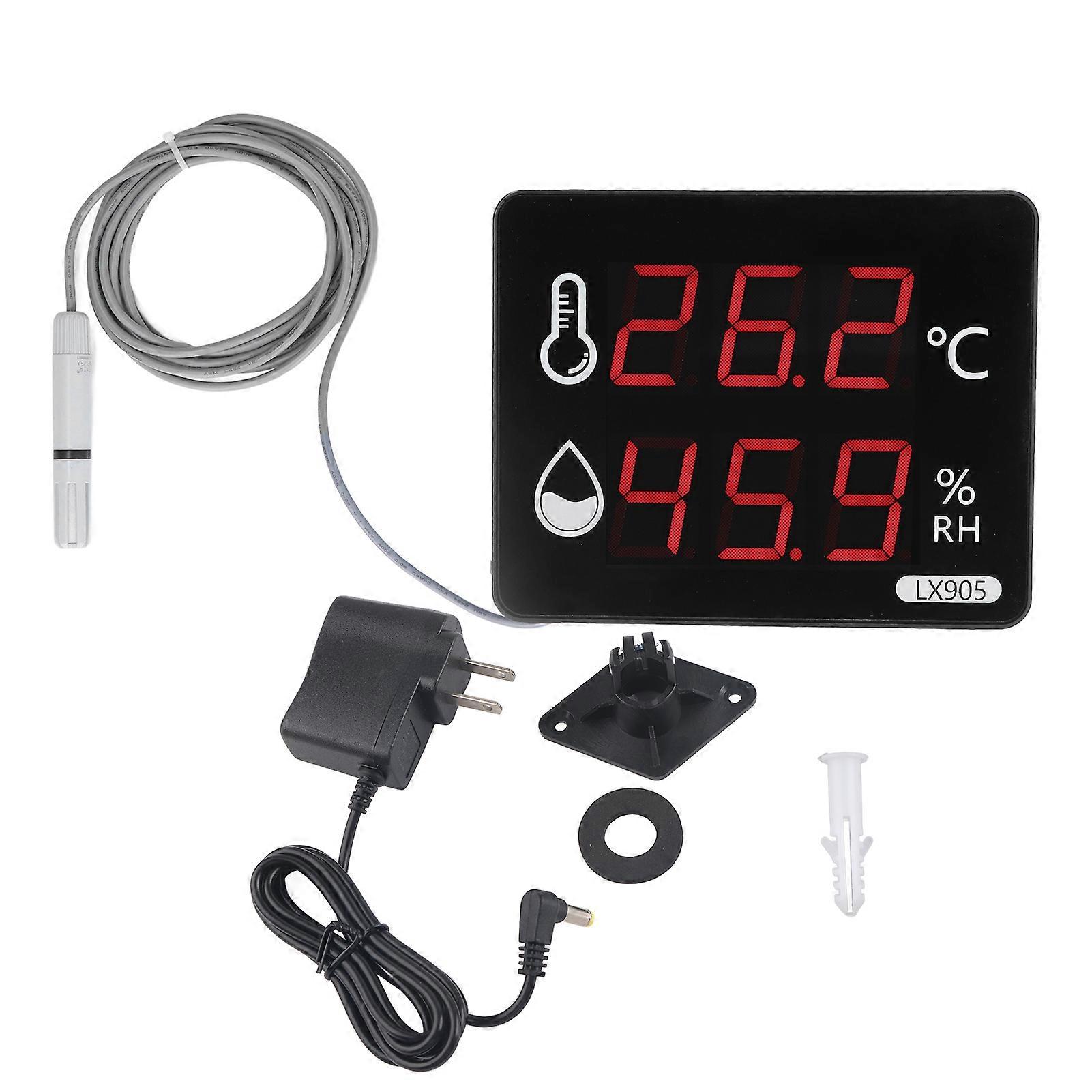 For Temperature Humidity Sensor Gauge LED Digital Monitor Indicator Meter LX905?C US Plug 100?240V