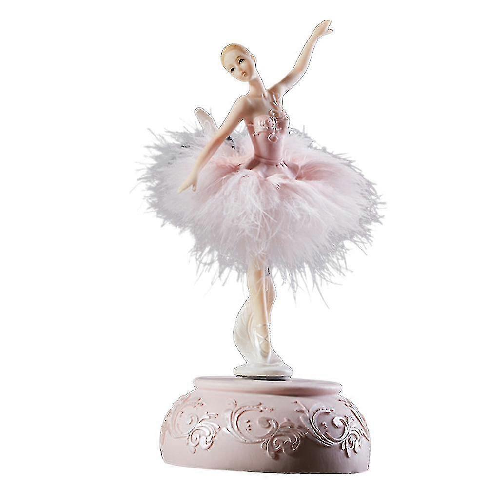 Ballerina Music Box Dancing Girl Swan Lake Carousel With Feather For Birthday Gift Tw