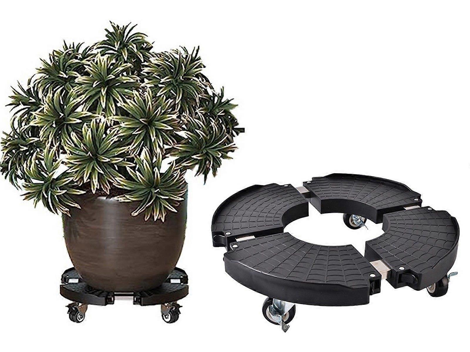 Adjustable Flower Pot Caddy Rolling Planter Stand with 4 Wheels