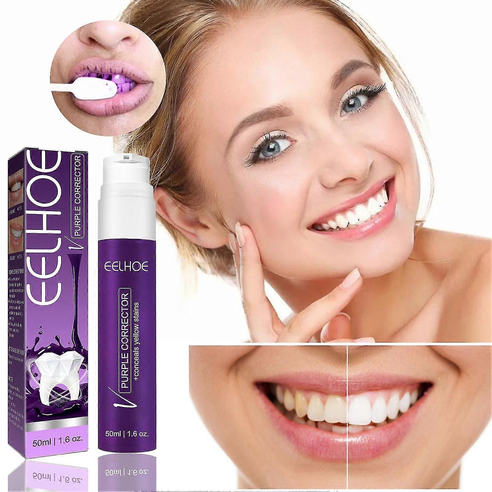 2023 New Purple Toothpaste For Teeth Whitening, 50ml Teeth Cleansing Toothpaste, Tooth Whitening Enamel Care Toothpaste Stain Removal Reduce Yellow