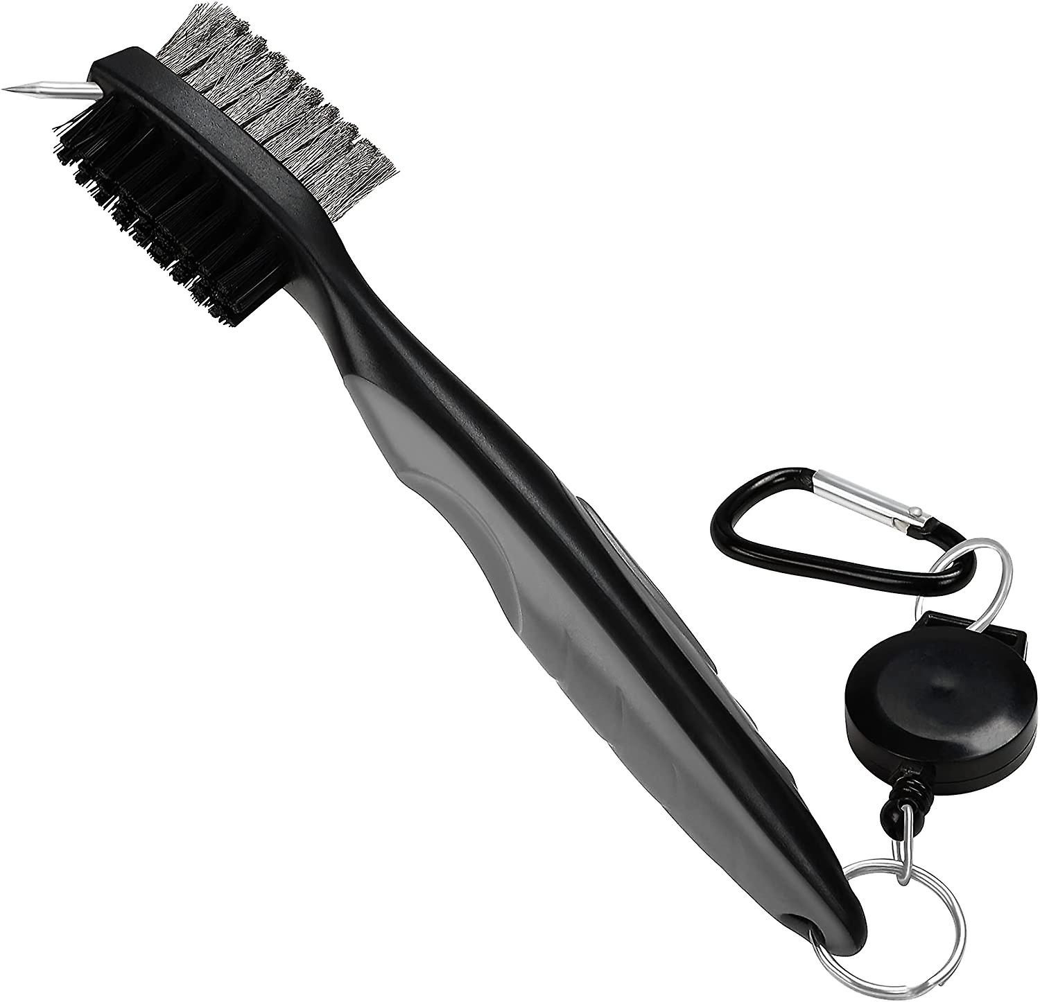 Golf Club Brush And Groove Cleaner-with Ring Clamp (black)