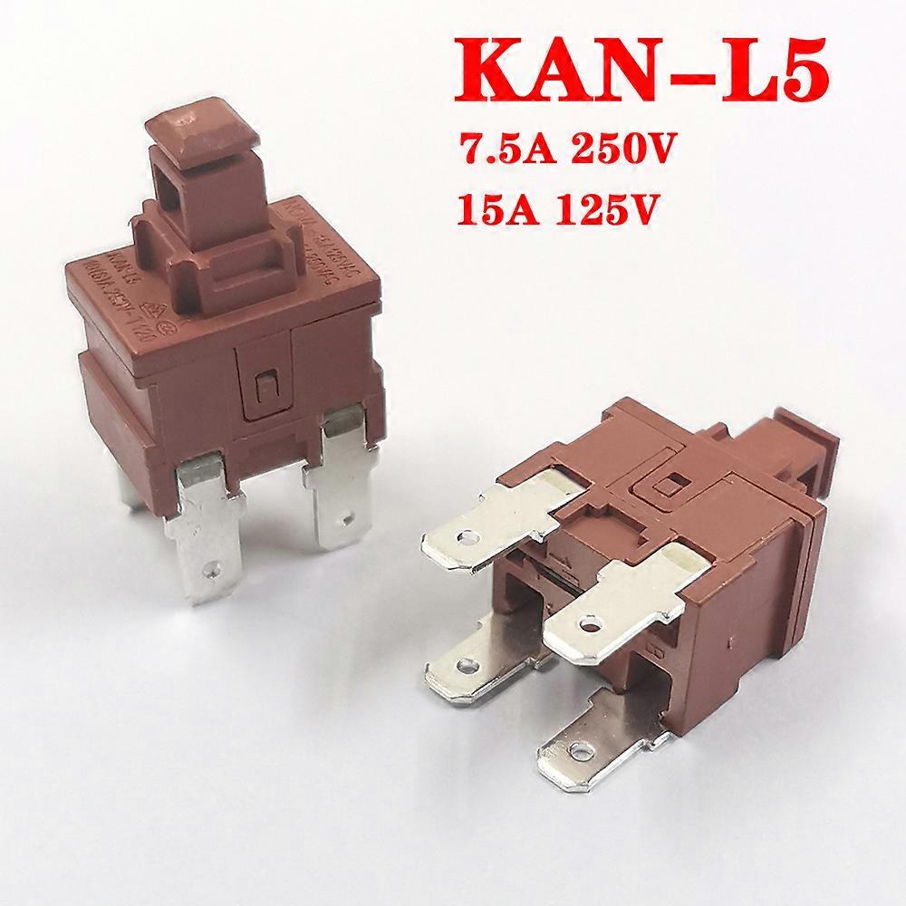 1pcs New KAN-L5 Switch Power Switch Push Button 7.5A 250V AC 4 Pin ON OFF T120 Vacuum Cleaner Electric Cooker Switch