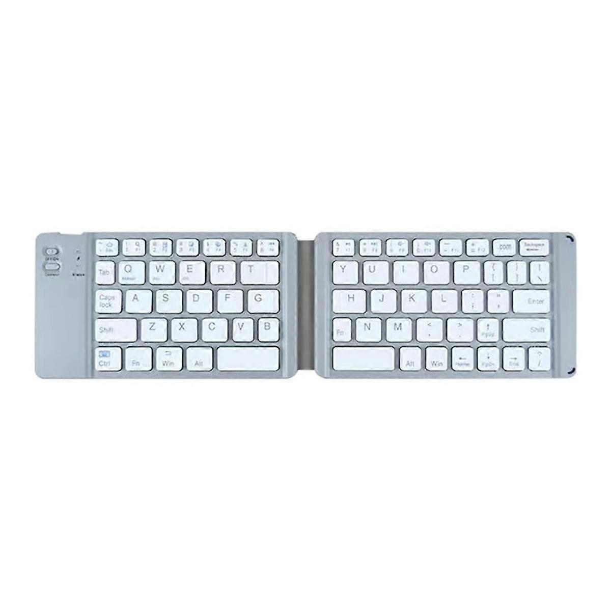 Dual Folding Wireless Bluetooth Keyboard for Cell Phone Tablet Computer Mini Mute Multi-Function Ke