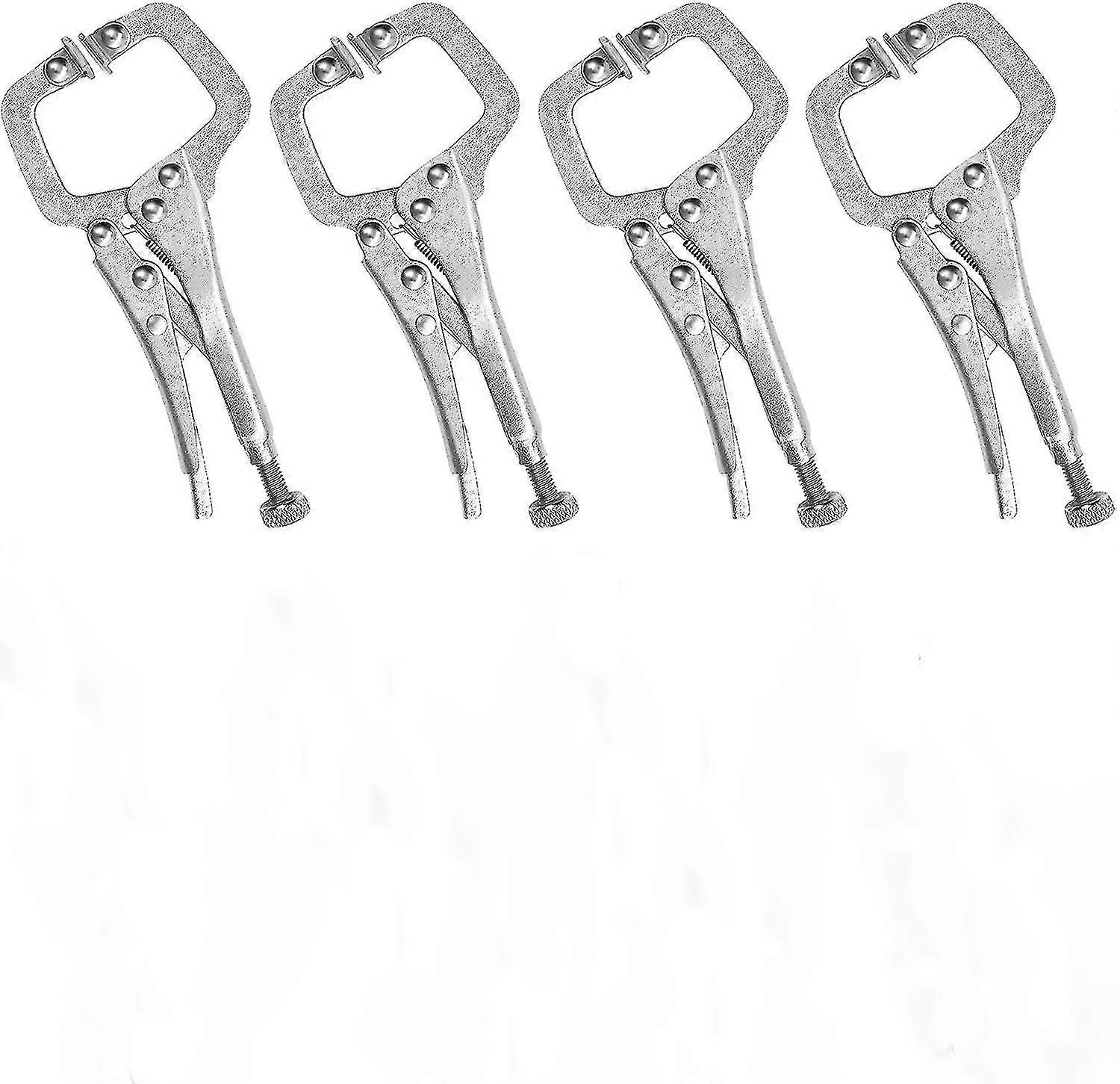 6" Metal C Clamp With Adjustable Screw And Swivel Plates (4 Pack) - Mini Welding Clamp Clamp For Uneven Surfaces, Angles, Crafts And Hobby