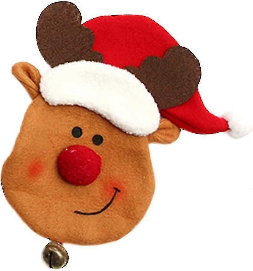 Christmas Kitchen Cutlery Elk Shaped Dinnerware Cover Fork Bag Table Decoration