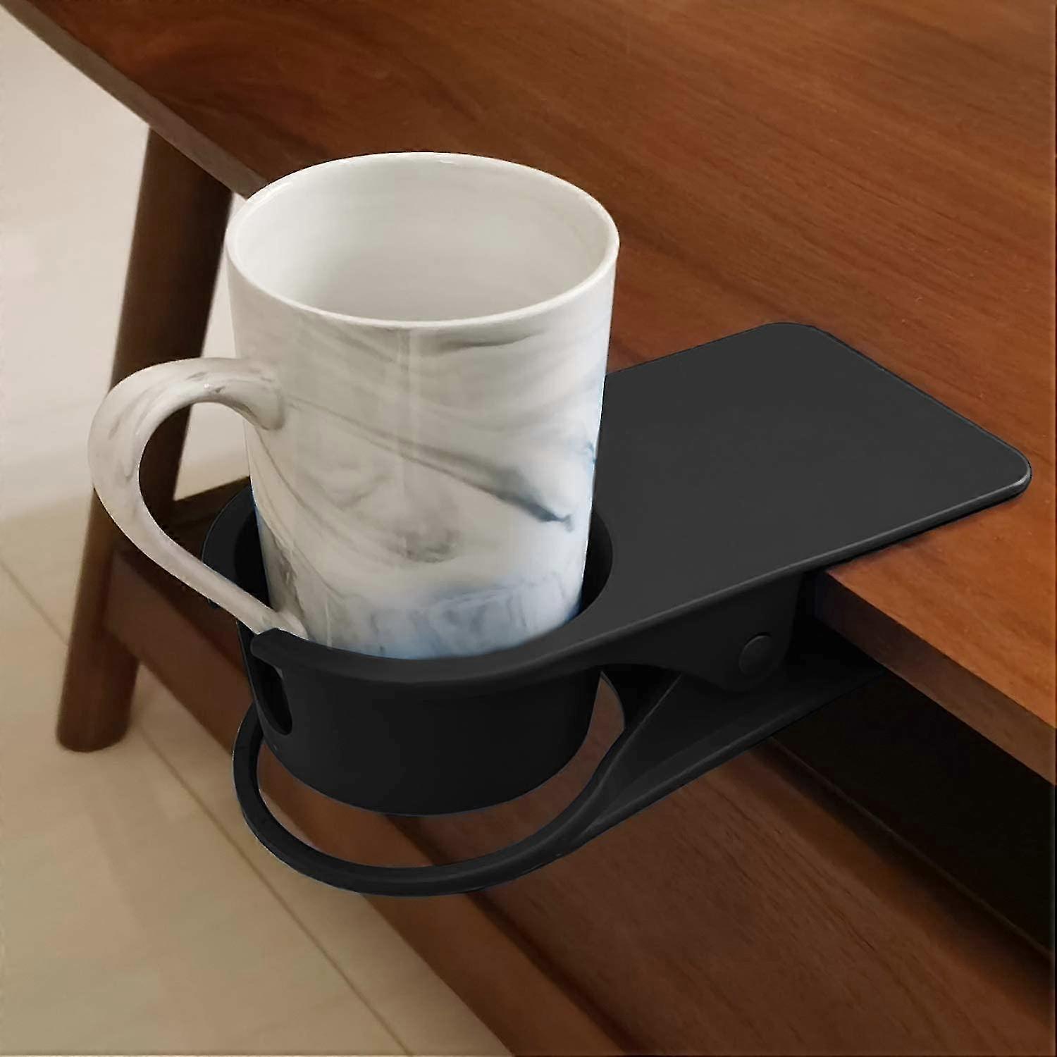 Upgraded Clip On Cup Holder For Office Chair Table Desk Side To Hold Coffee Mug Water Soda Tea