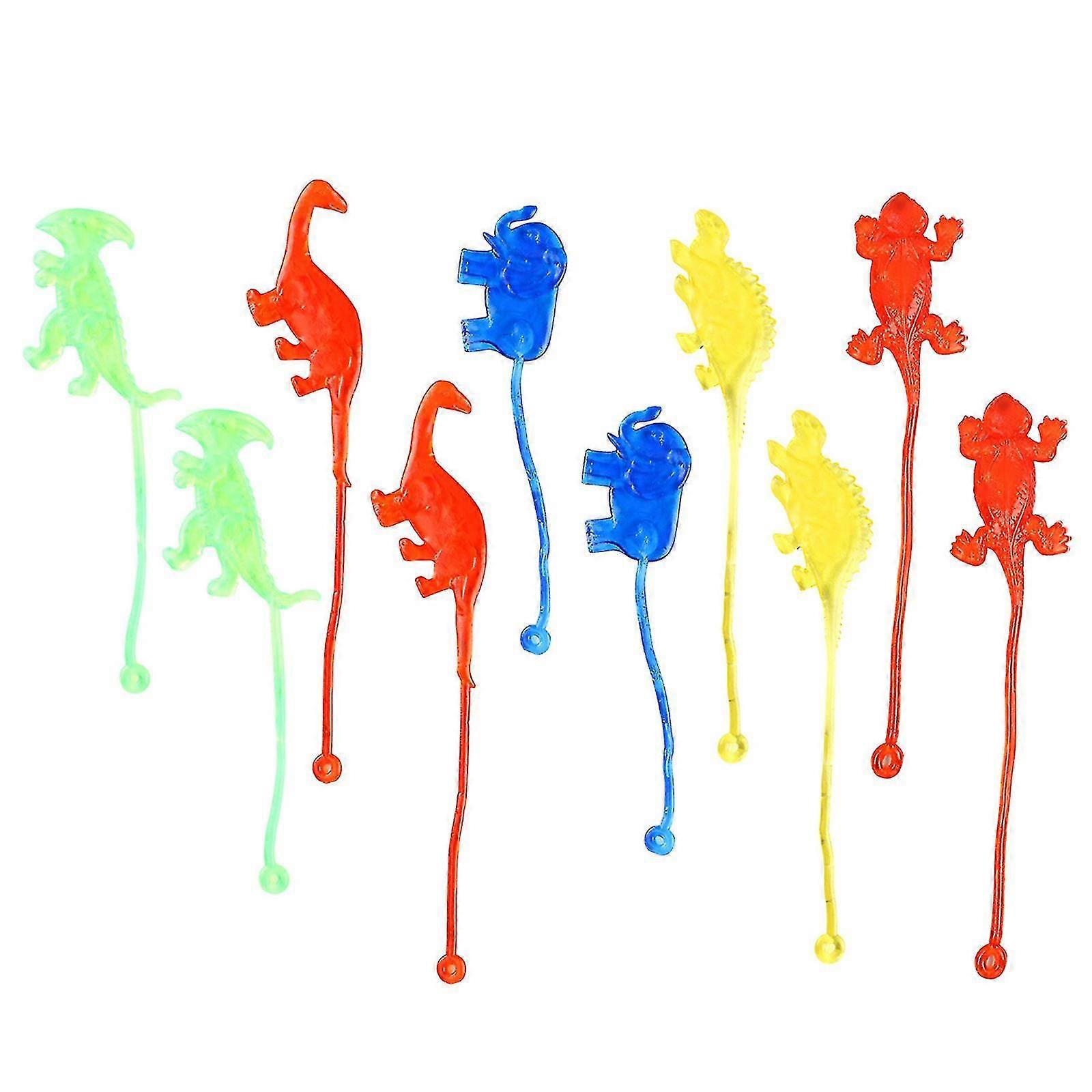 10pcs Stretching Dinosaur Toy Sticky Fidget Decompression Activity Party Supply