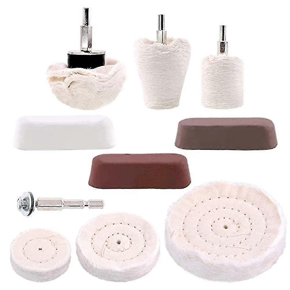 10-piece Polishing Disc Set With Polishing Compound - Cordless Screwdriver Polishing Discs - Polished Aluminum And Stainless Steel