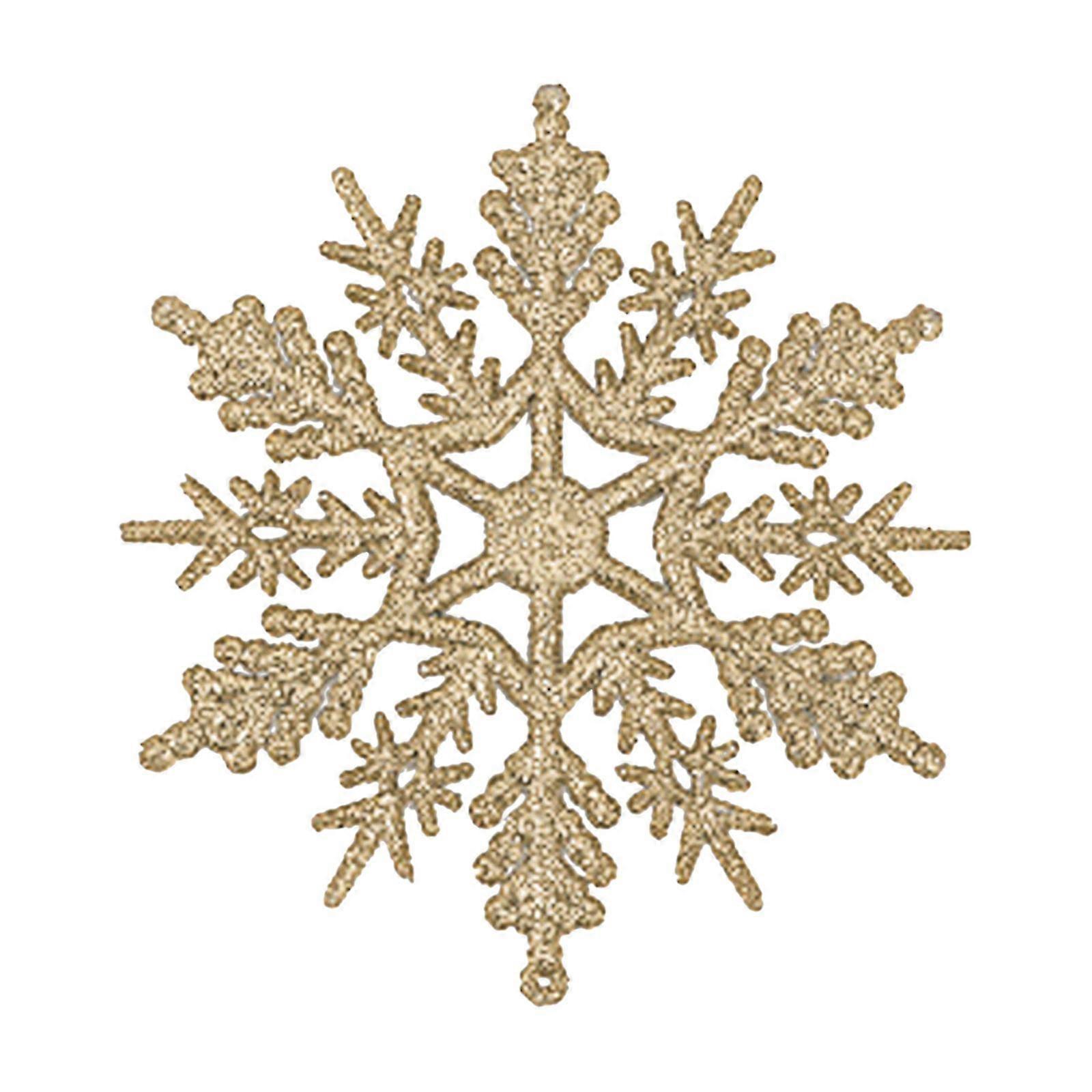 24pc Schneeflocke Weihnachtsdekoration Weihnachtsbaum Dekoration Veranstaltungsort Programm Anhänger7.5cm