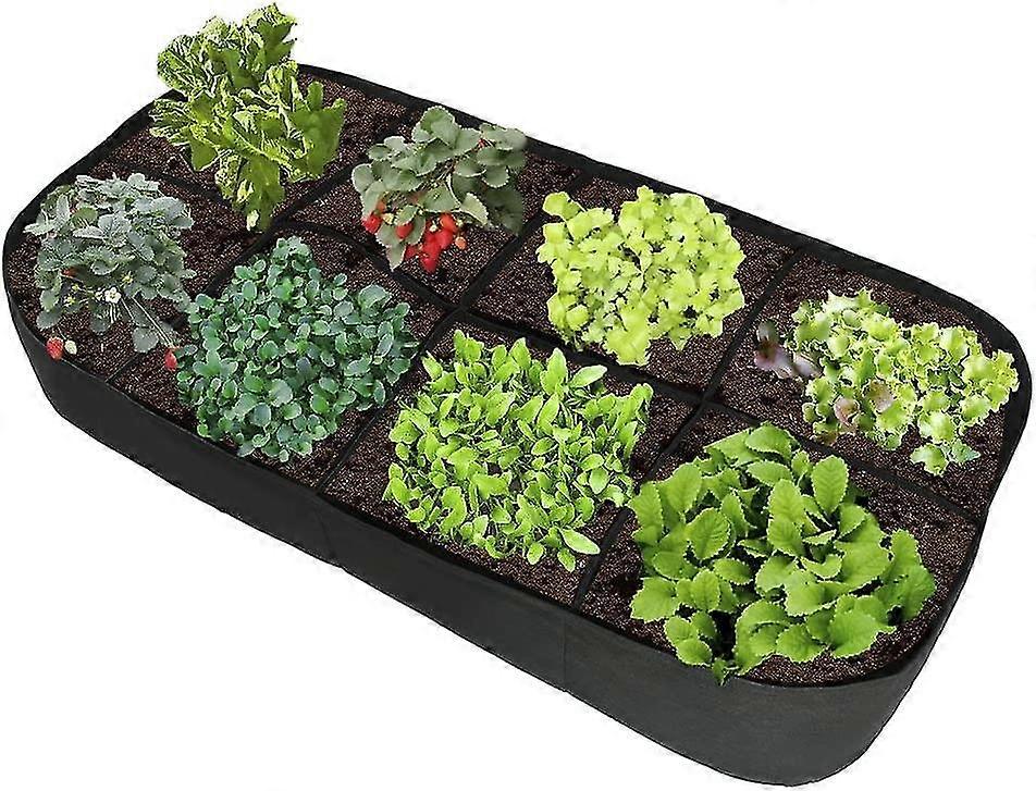 Planting Bag Raised Garden Bed With 8 Grids Divided In Fabric For Heilwiy Vegetable