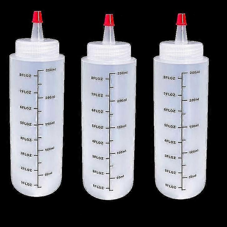 4pcs 8 Oz Squeeze Bottles, Plastic,clear,plastic Pointed Jam Bottle