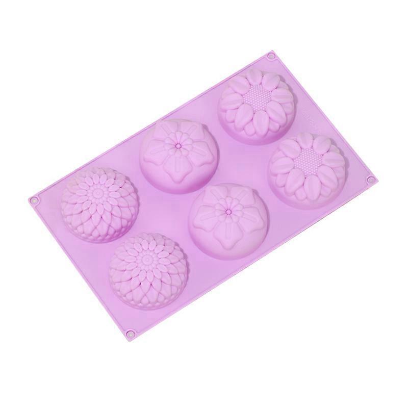 1pc  Cavity Silicone Mixed Flower Soap Cake