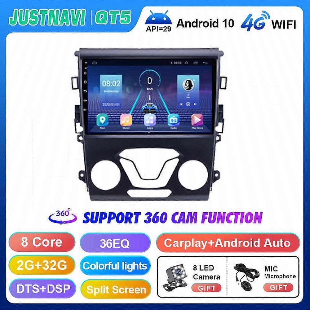 QT5 360 Android 10 Radiospeler voor Ford Mondeo 5 Fusion 2012 - 2014 GPS DSP IPS Touch voor Auto's Multimedia Serero Auto