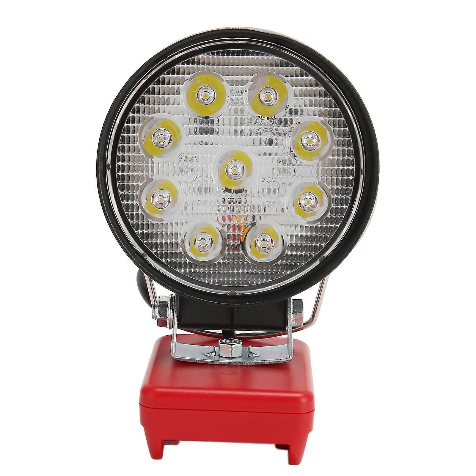 Round Cordless LED Light Job Site Light 27W Dual Gear Handheld Portable LED Flood Work Lights with USB Output YEMMA