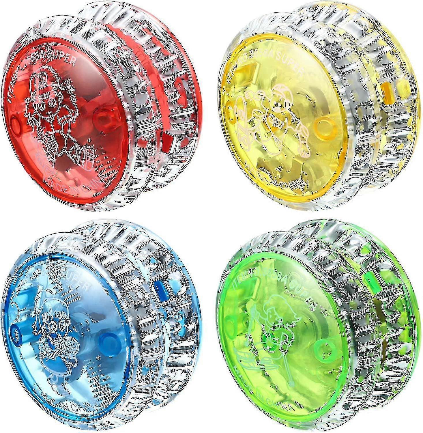 4 Pieces Led Light Beginner String Trick Ball For Kids Plastic Entertaining Responsive Ball For Beginner Party Favors (random Colors)