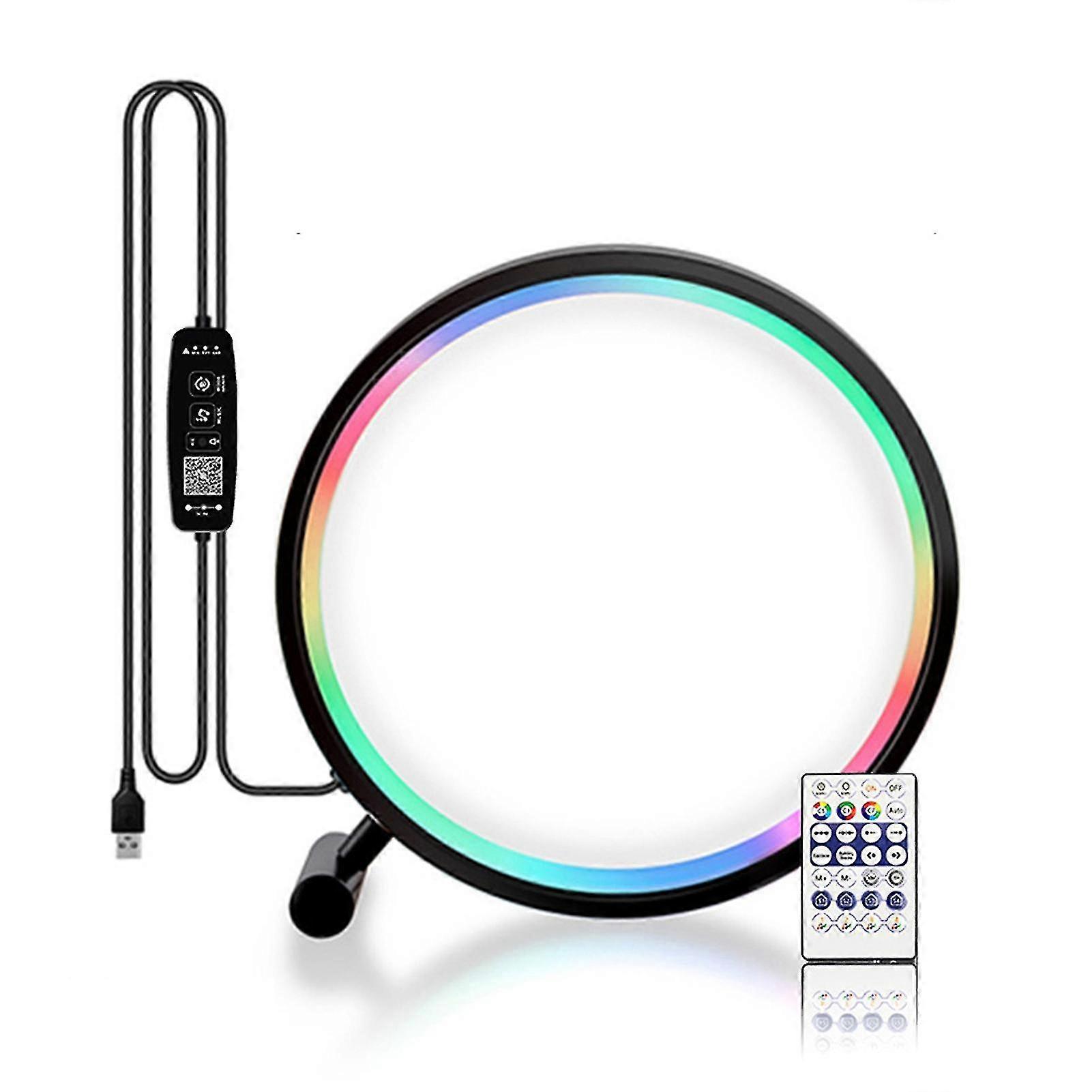 Desk Ambient Lamp App Control Usb Plug-and-play Multiple Lighting Modes Flicker Free High Brightness Led Ambient Light Rgb Modern Circle Night Lamp Fo