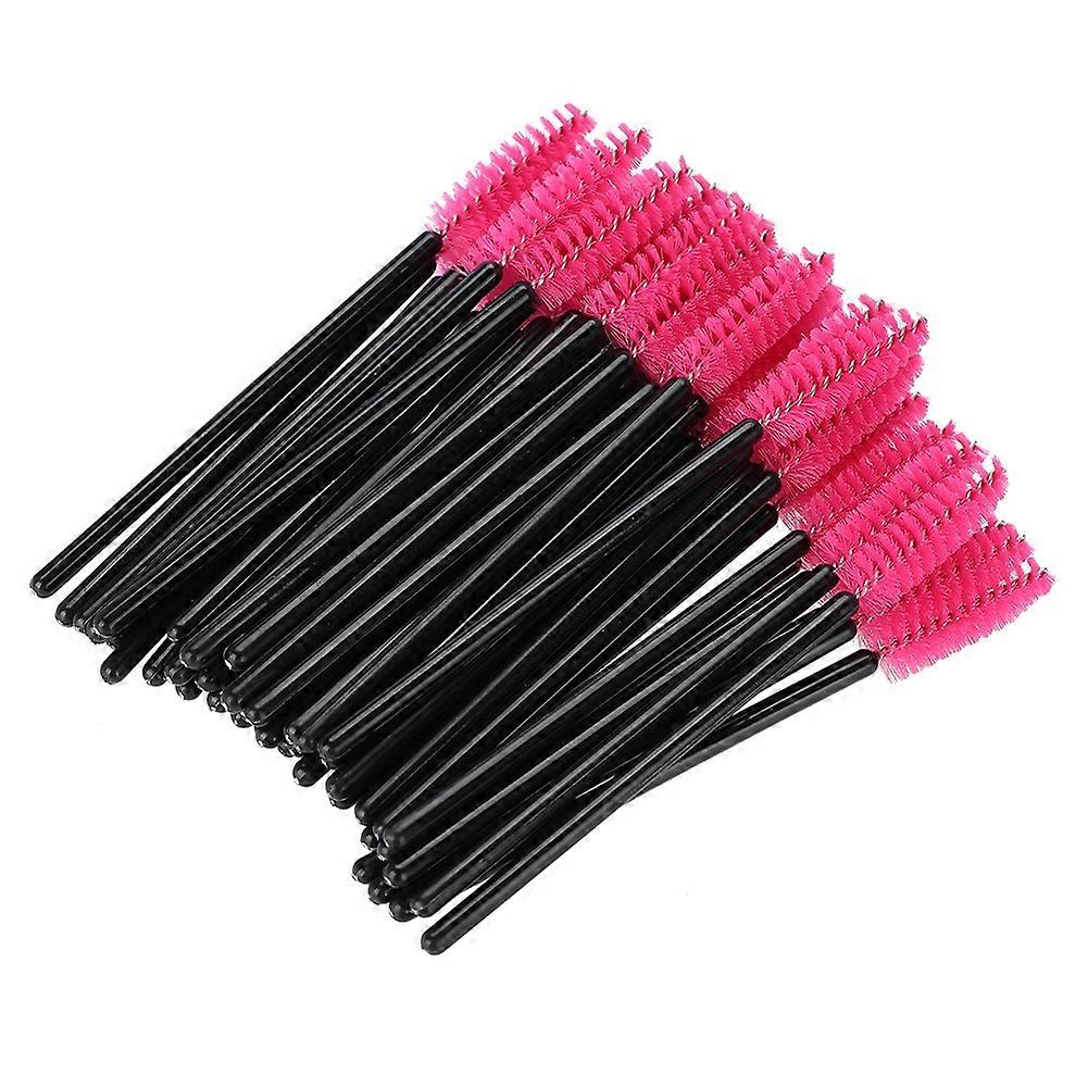 50Pcs Disposable Eyelash Brush Makeup Mascara Wands Extension Applicator Tools Rose Red