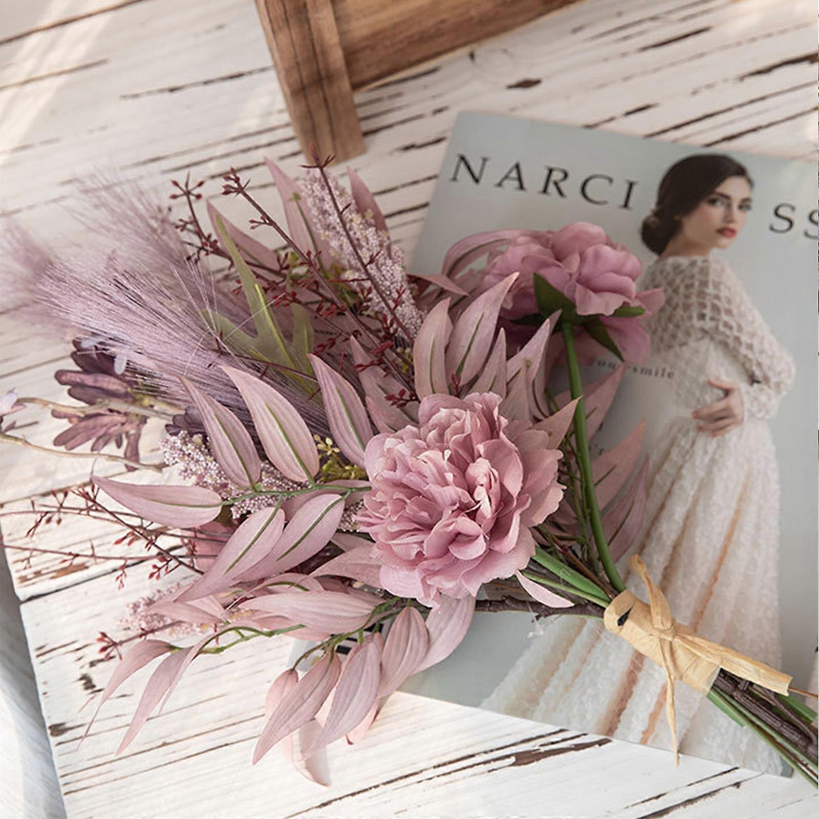 זר אדמונית משי ורוד