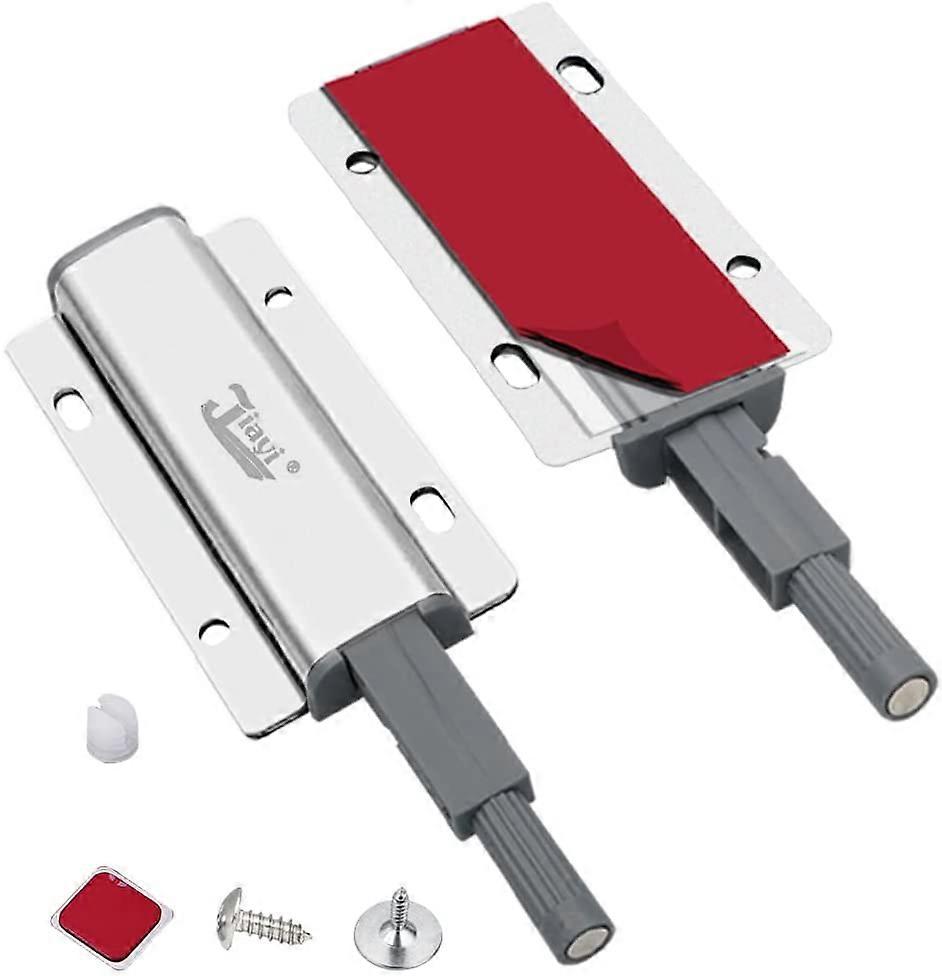 Xceedez  Pack Magnetic Cabinet Door Latches Push Open Magnetic Touch Latches Push Pull Kitchen Door Locks for Push Pull Pop Out Cabinet Door Closers