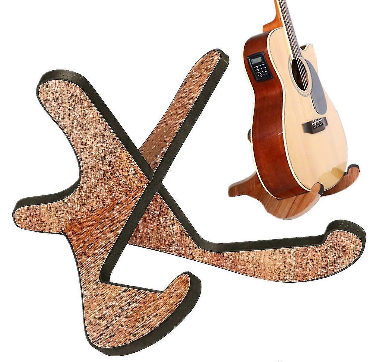 Guitar Stand Wood Thickened Universal,eidoct Wooden X-frame Sturdy Instrument Stand With Soft Leather Edges For