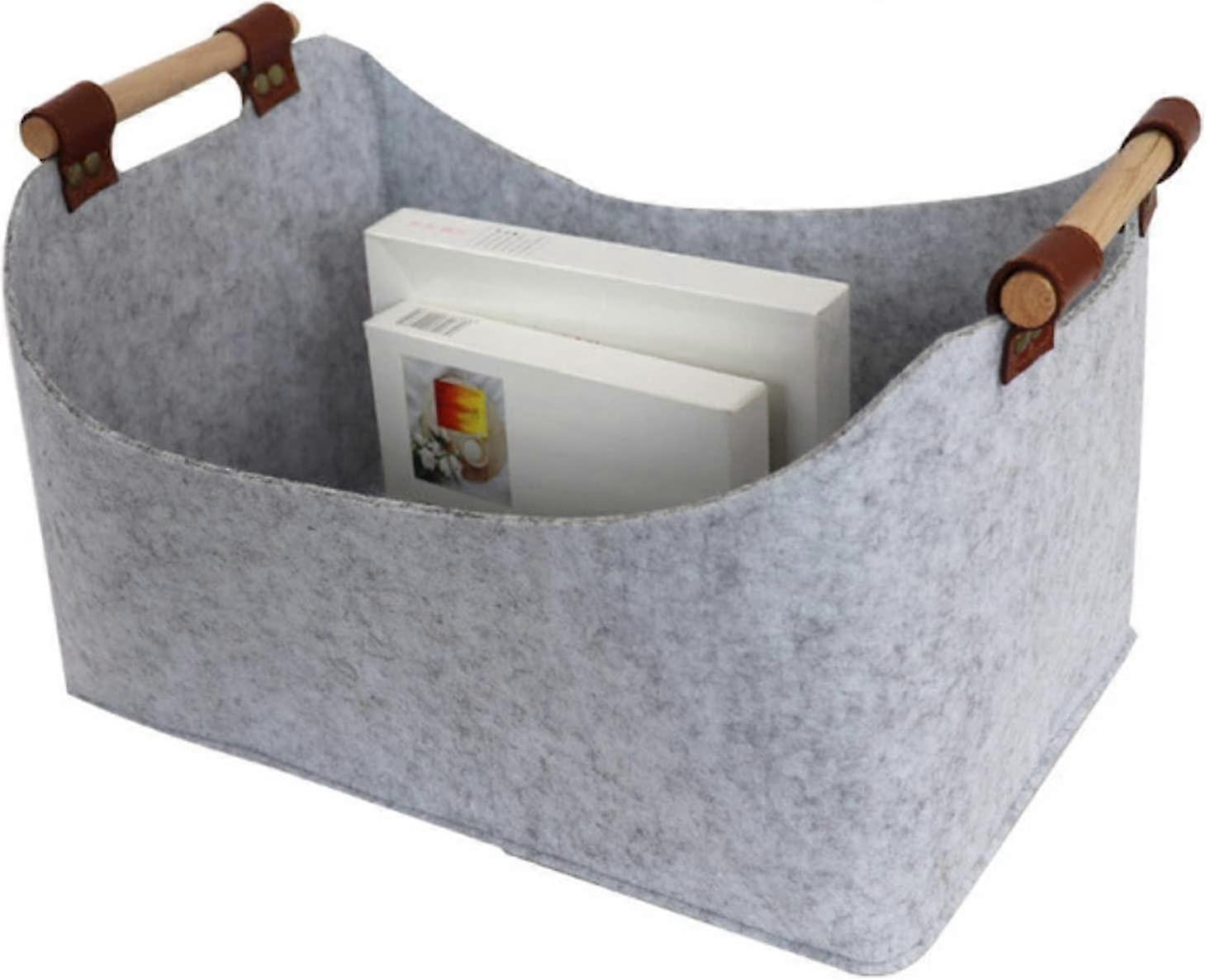 3 Pcs Light Gray Felt Storage Basket