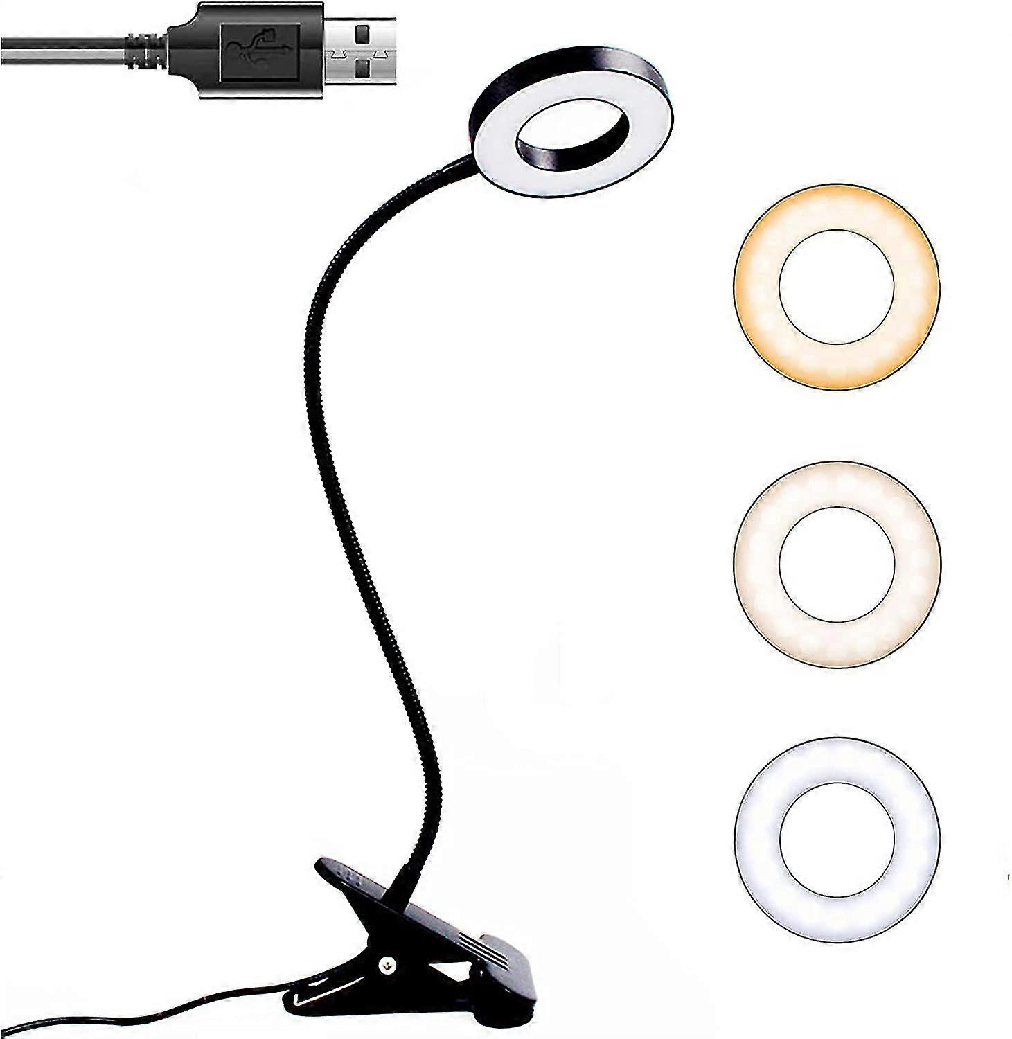 Clip-on Desk Lamp, Clip-on Desk Lamp 48 Led Usb Book Light 3 Color Modes