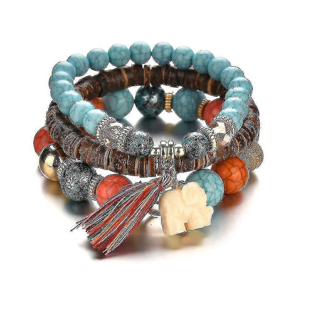 Elephant Tassel Beads Multi-layer Bracelet Retro Jewelry