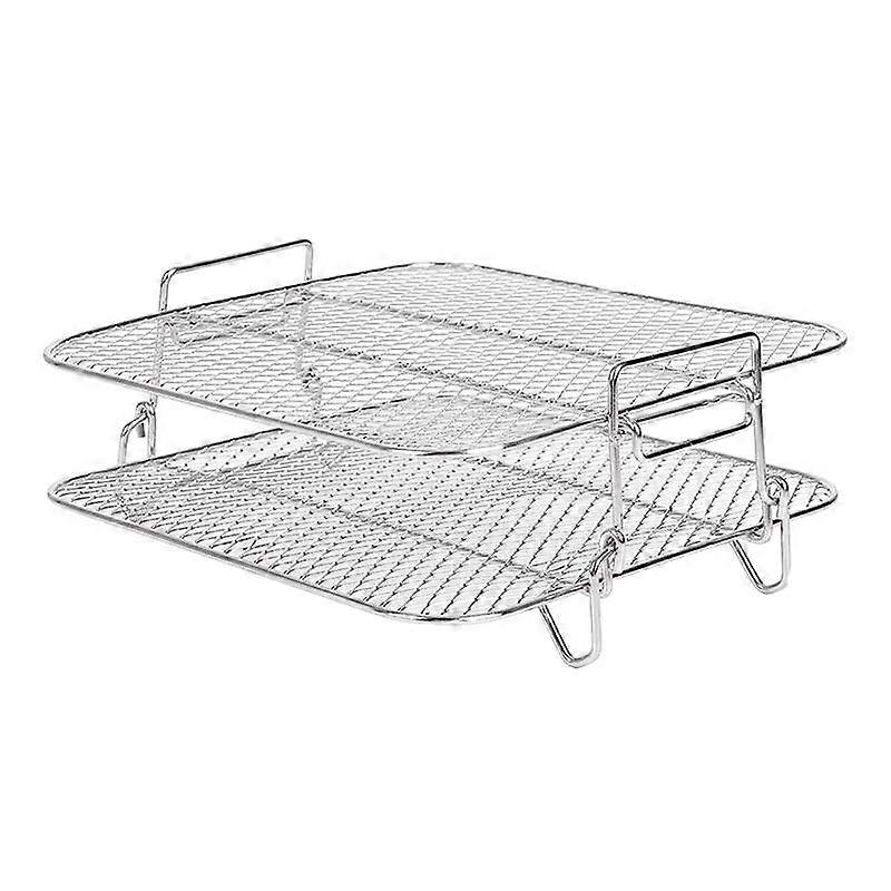 Air Fryer Rack for 5.5L Air Fryer, 2 Tier Air Fryer Grill/Shelf/Dehydrator Rack Square ,Air Fryer Accessories